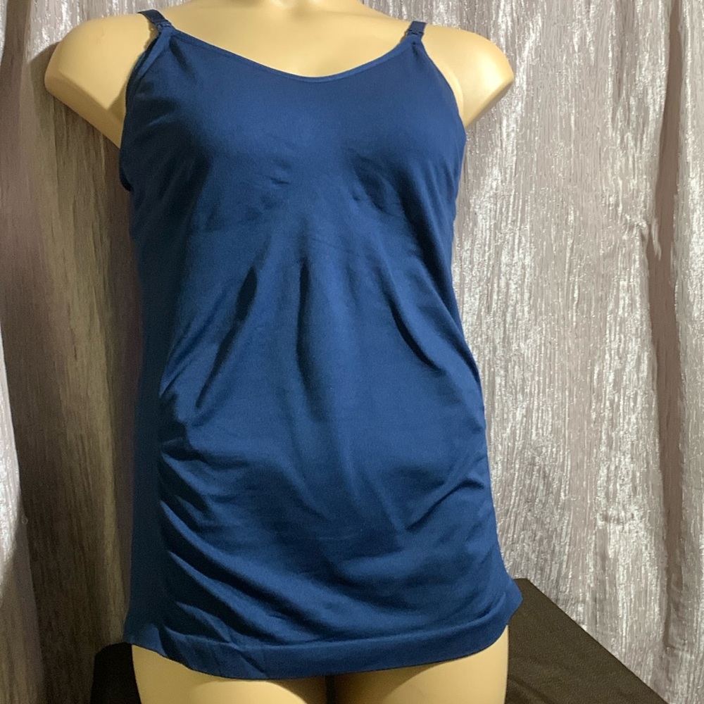 Caramel Cantina Nursing Tank Top Cami Built in Bra L Stretchy Adjustable Straps